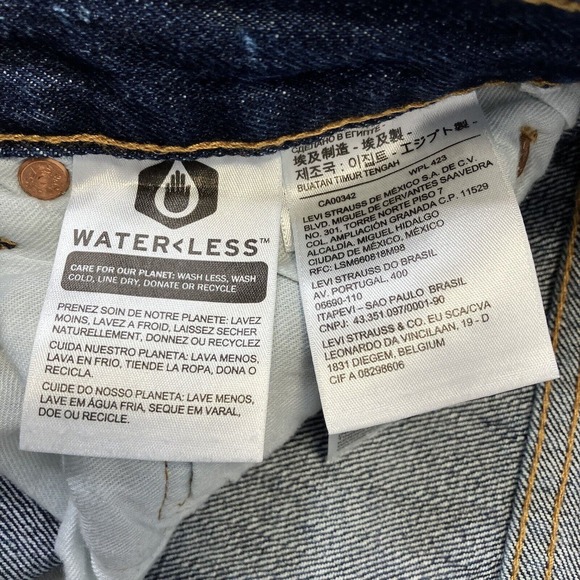 Levis 501 0115 Jeans Dark Rigid Denim Men’s 32x32 Y2K Button Fly - Picture 6 of 12